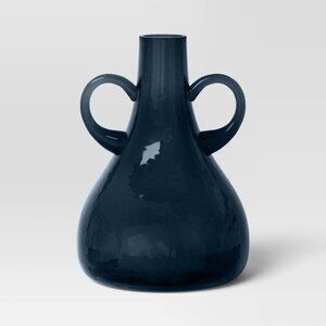 Blue Glass Vase with Handles –‎ Threshold Sculptural Decor, Target 2024